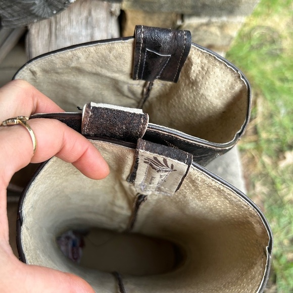 Mens Cowboy Western boots in tan & brown leather NWB Sz-28 (US 9.5) locBB - Picture 7 of 11